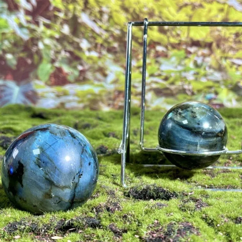 Natural Blue Labradorite Hand Carved Sphere Crystal Ball