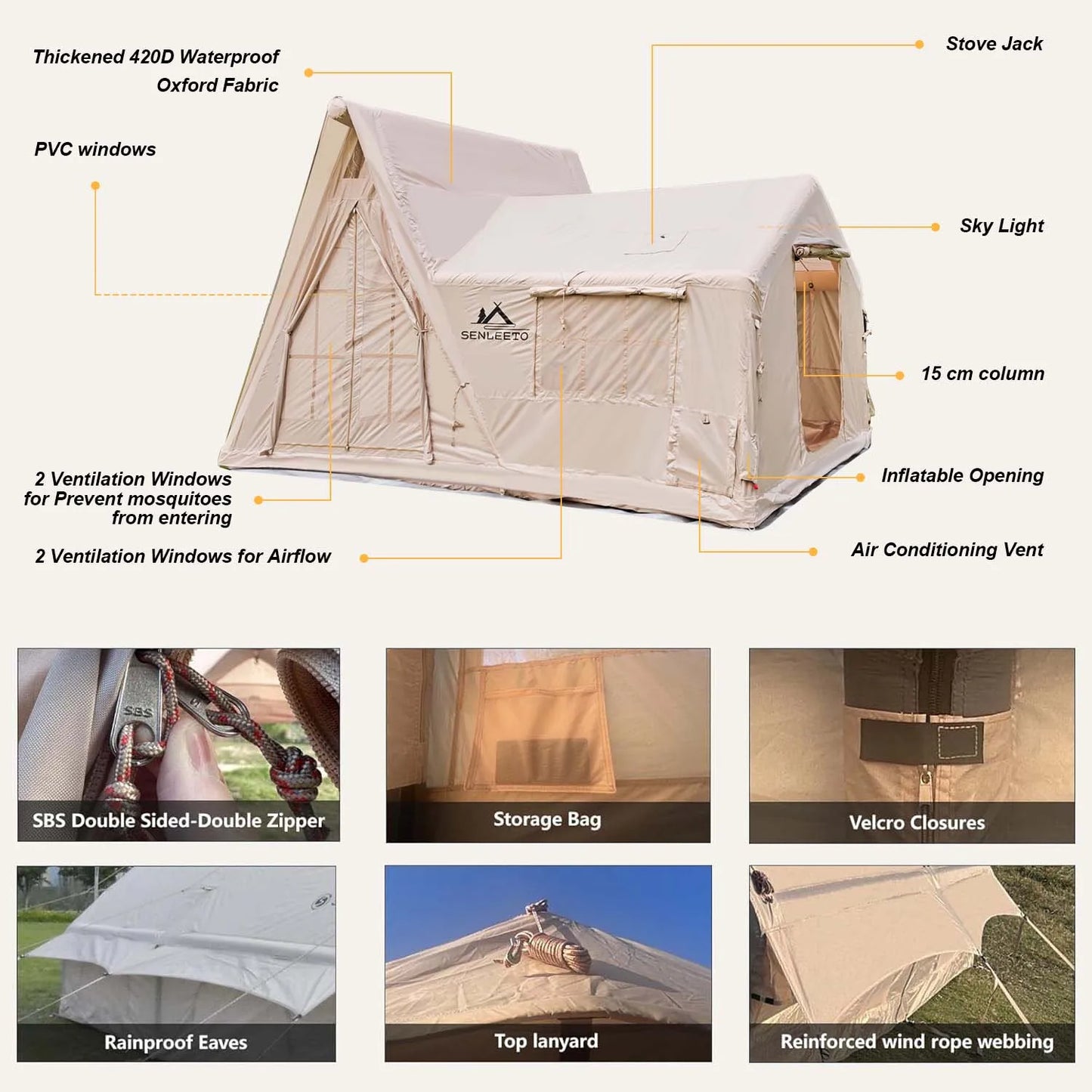Large Inflatable Tent For 8 To 10 People 135 Sqft Tent
