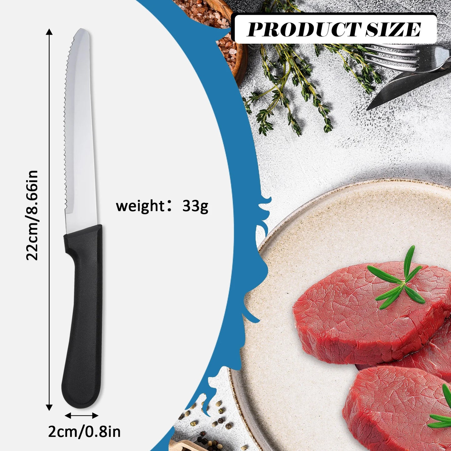 Hansmart 36 Piece Steel Steak Knife Set Plastic Handles Dishwasher Safe