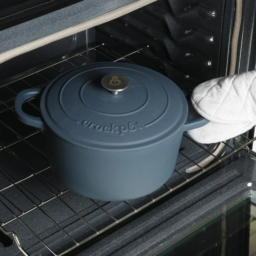 Crock Pot Artisan 5Quart Navy Blue Enameled Dutch Oven