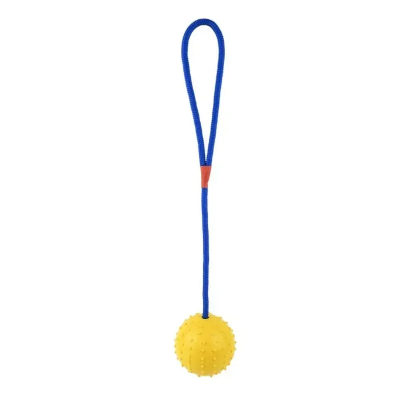 Rubber Interactive Training Toy For Dogs Natural Rubber Ball On Rope Fetch Reward Toy For Dog Training Supplies