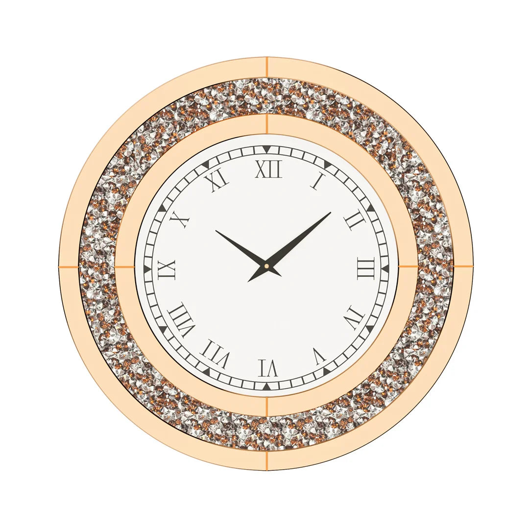 Luvodi 32 Inch Modern 3D Wall Clock Diamond Roman Numerals