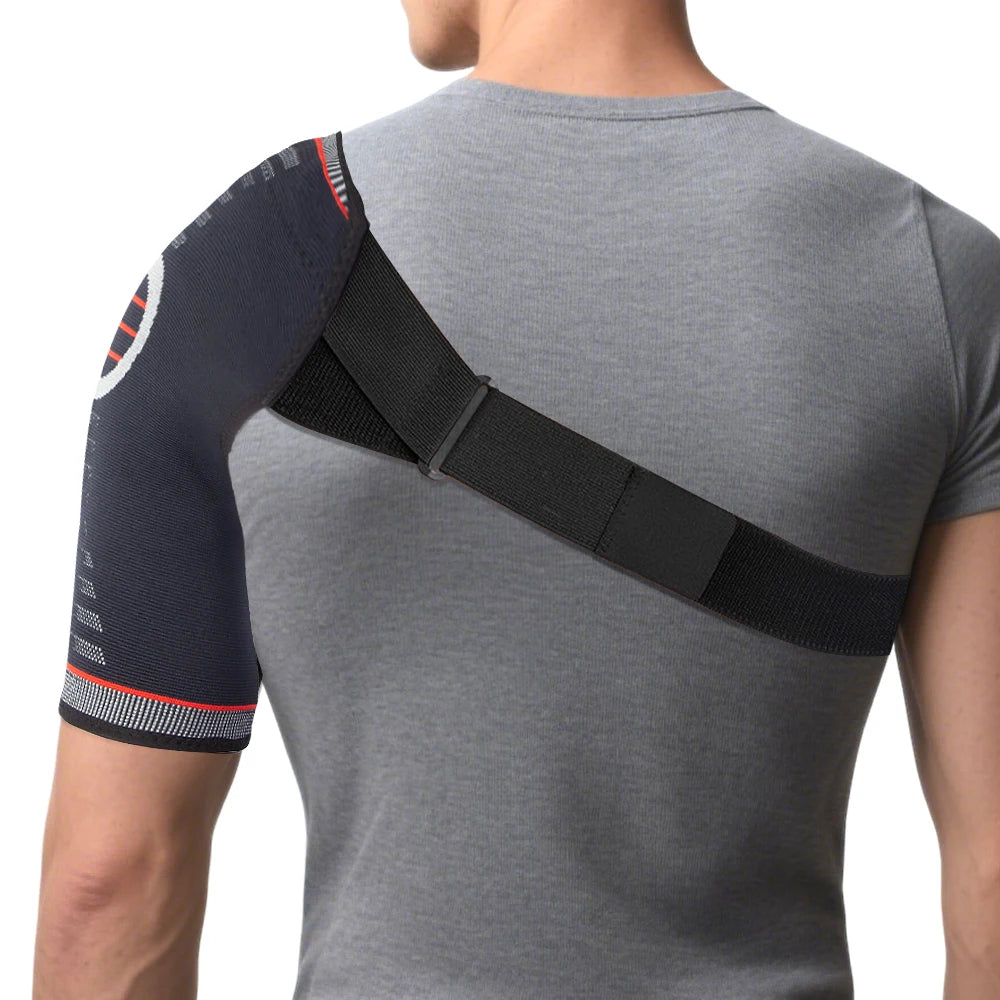 Adjustable Compression Shoulder Brace Sleeve For Sports And Fitness Pain Relief Breathable Lycra Material