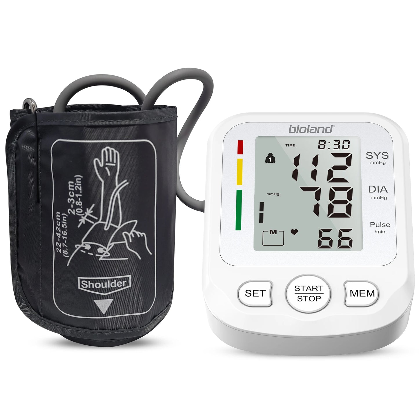 Bioland 2008 Upper Arm Digital Blood Pressure Monitor with Heart Rate Backlit