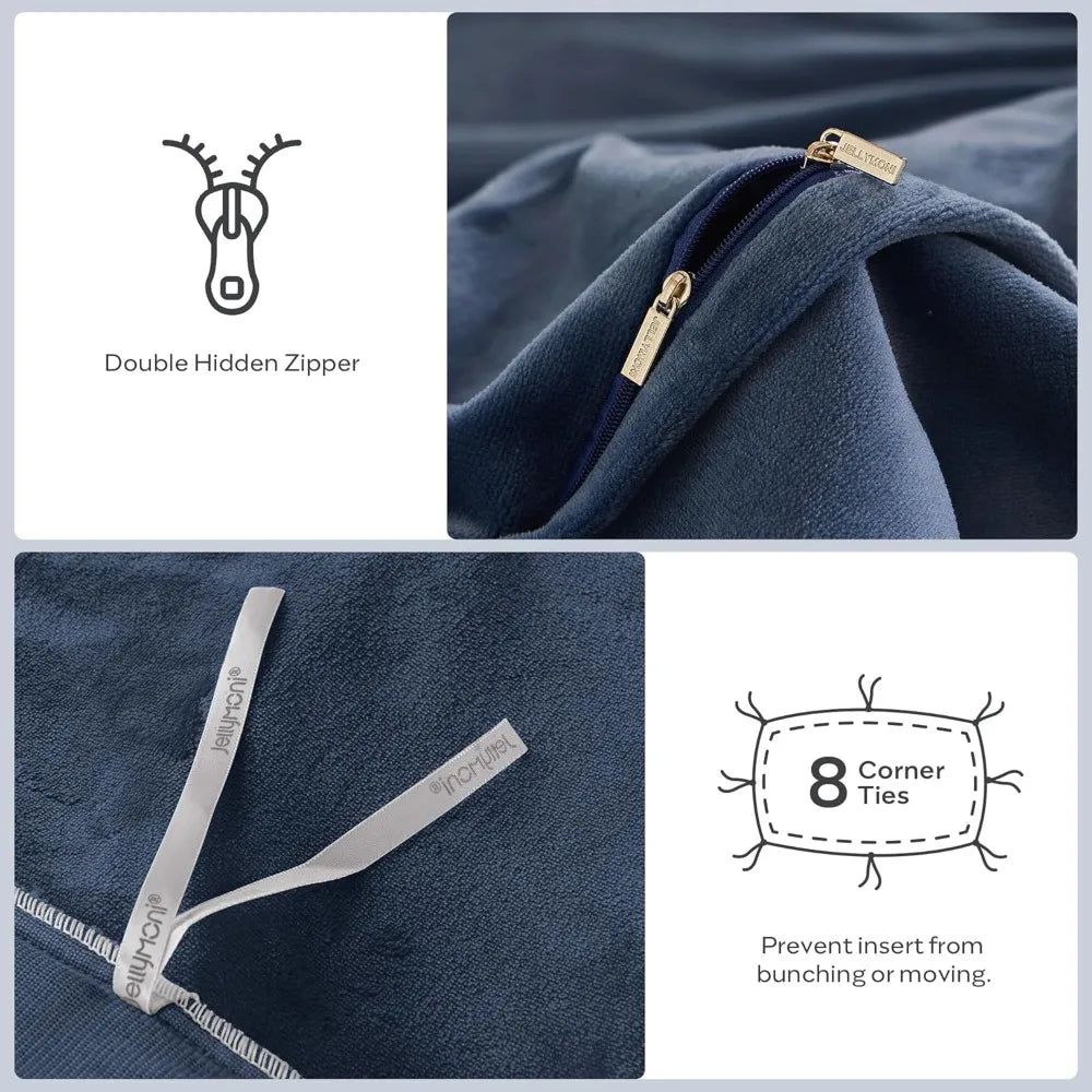 Luxurious Soft Flannel Duvet Cover Set - King Size Comforter Cover with 3 Pieces and 8 Corner Ties