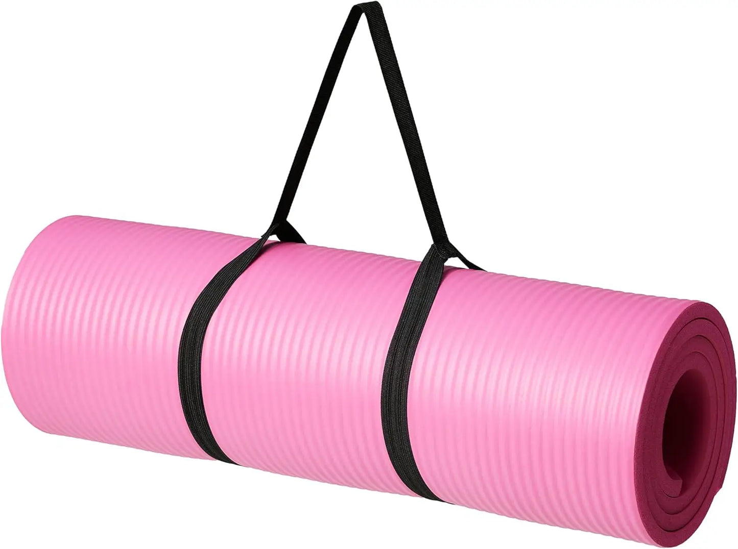 Extra Thick Half Inch Yoga Mat With Carrying Strap Cushioned Support For Fitness