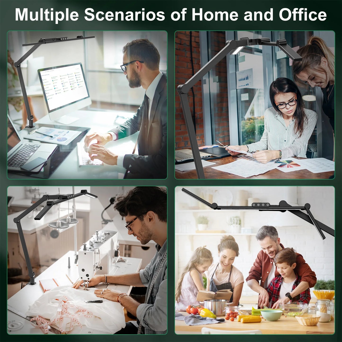 Three Head Desk Lamp With Memory Five Color Temperatures