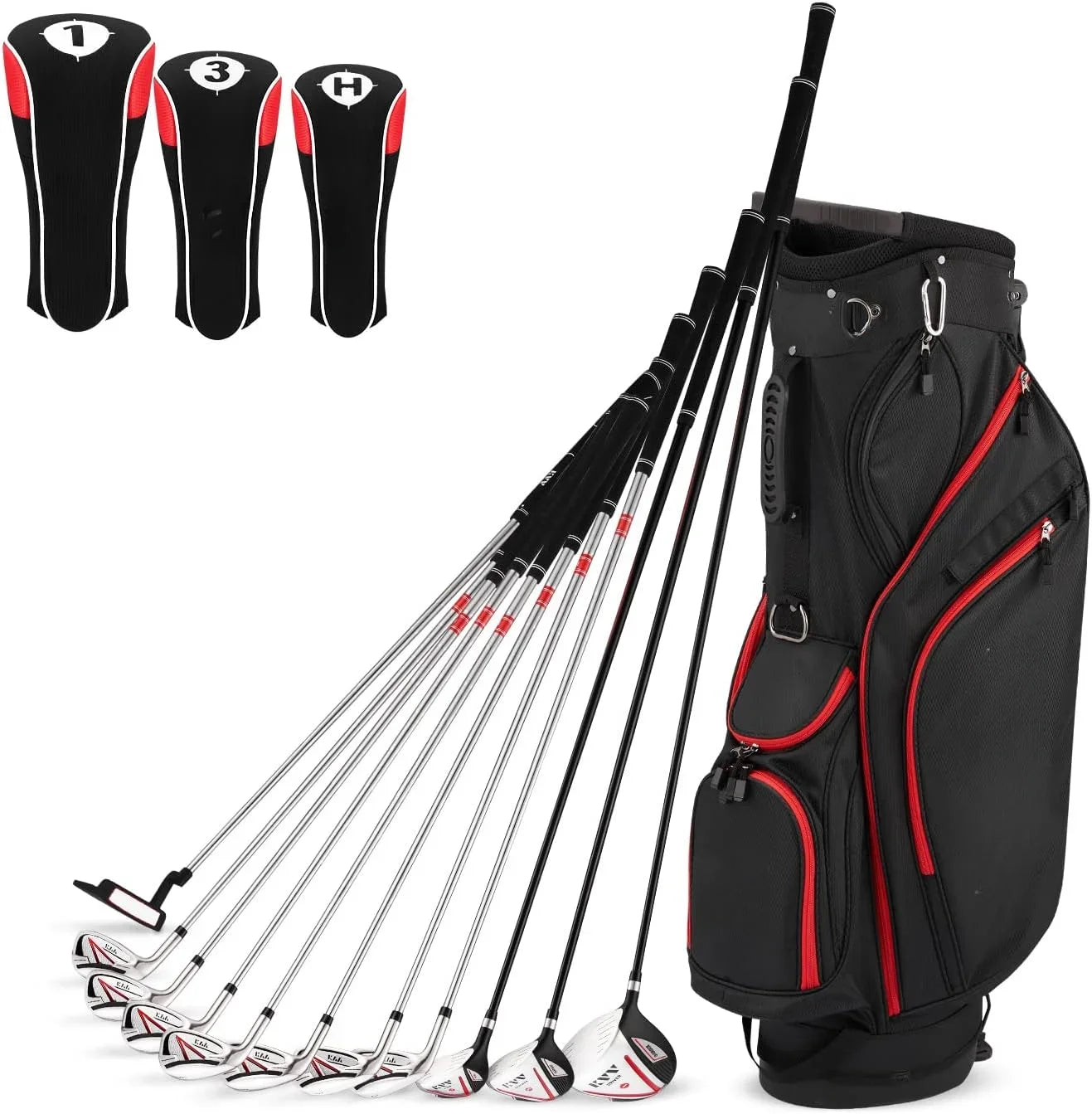 Mens Golf Club Set Driver Fairway Irons Putter Stand Bag