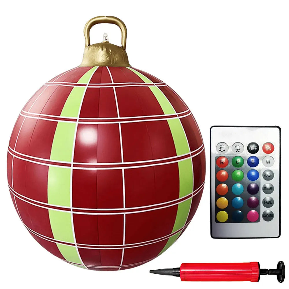 Giant Outdoor 60cm Light Up PVC Inflatable Christmas Ball With Remote Control