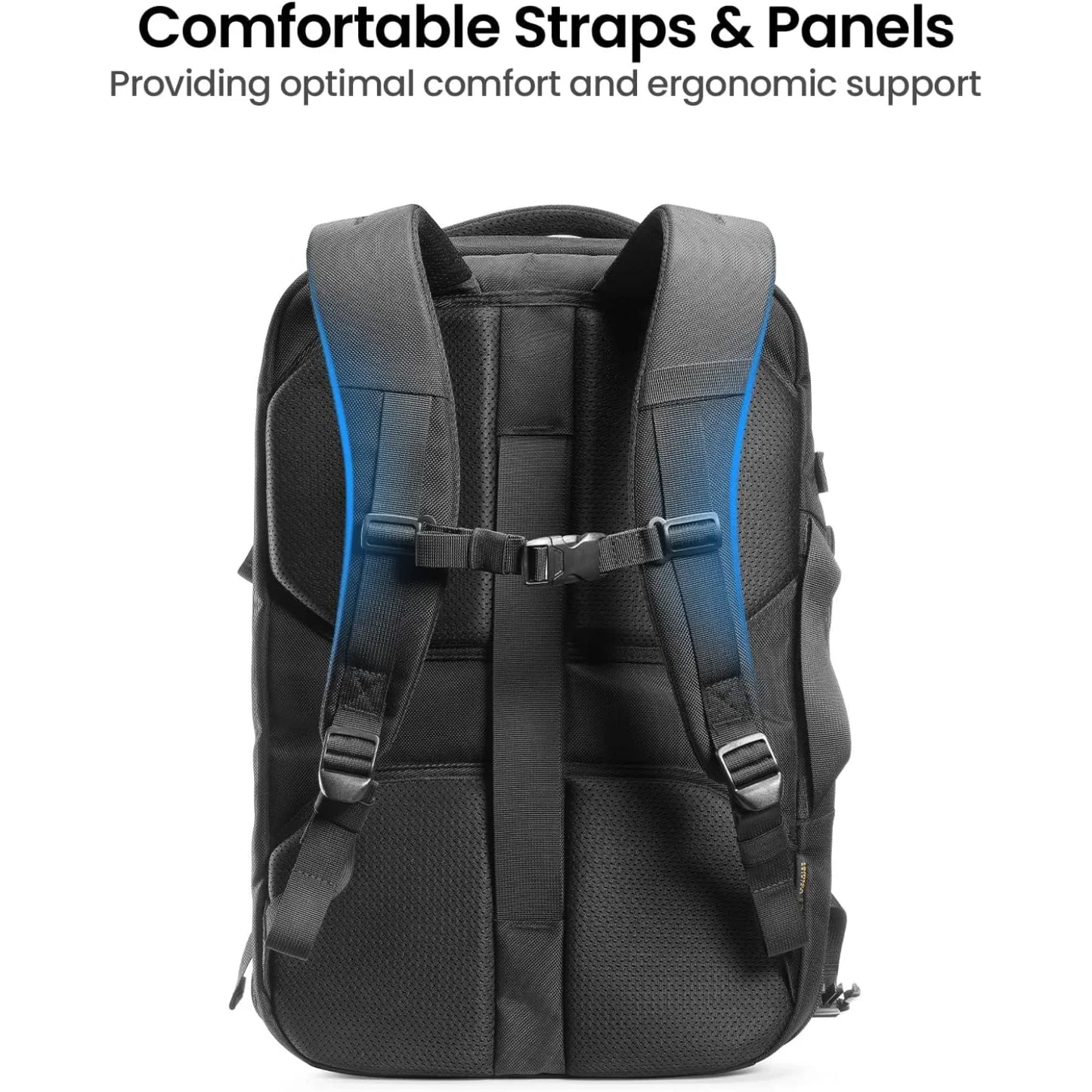 tomtoc Travel Backpack 40L, TSA Friendly Carry-on Luggage, Water-resistant Daypack Fits 17.3" Laptop