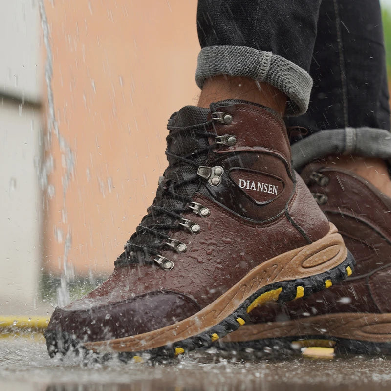 Waterproof Leather Mens Safety Boots Indestructible AntiPuncture Work Shoes