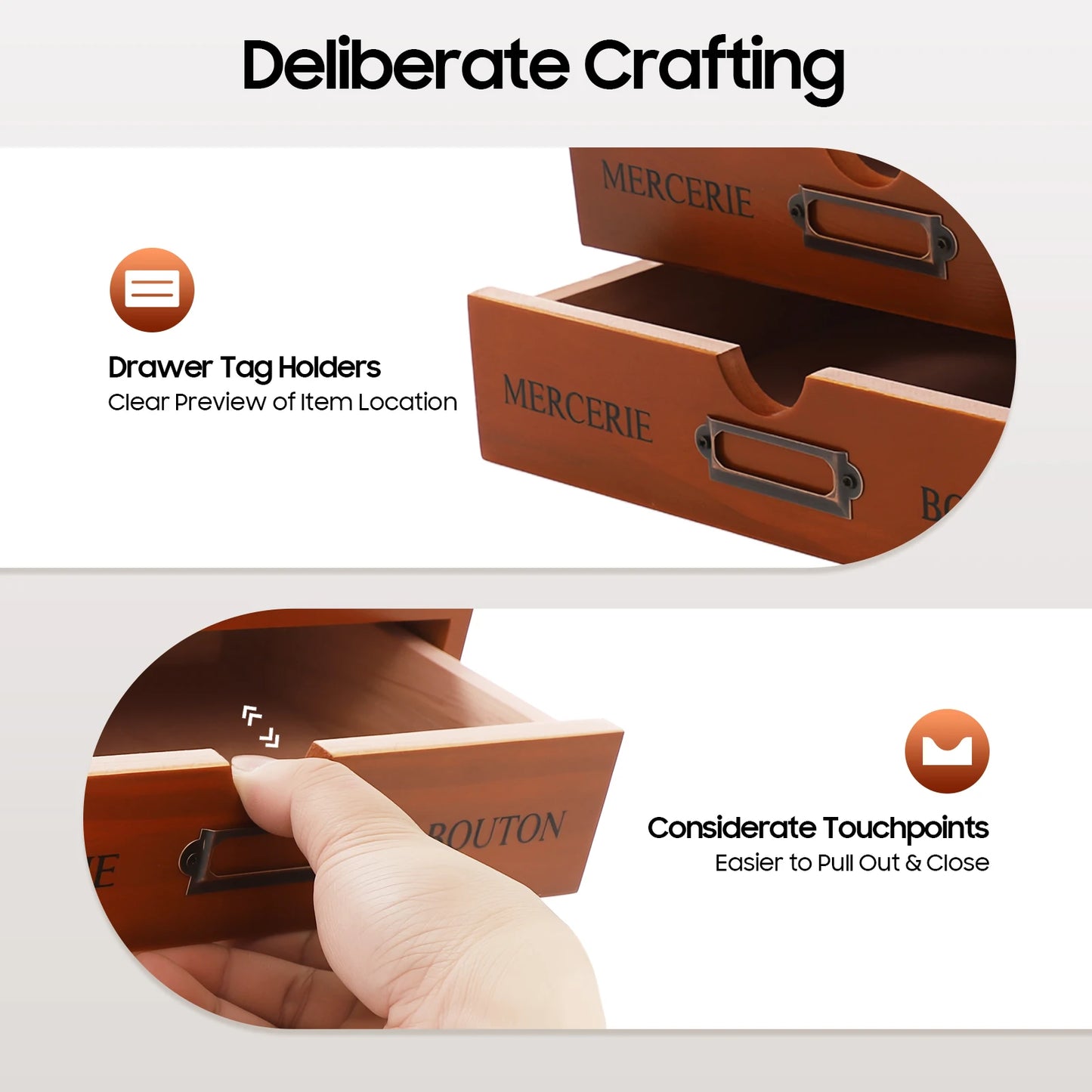 Antique Pine Wood 4 Drawer Desktop Storage Cabinet Unit