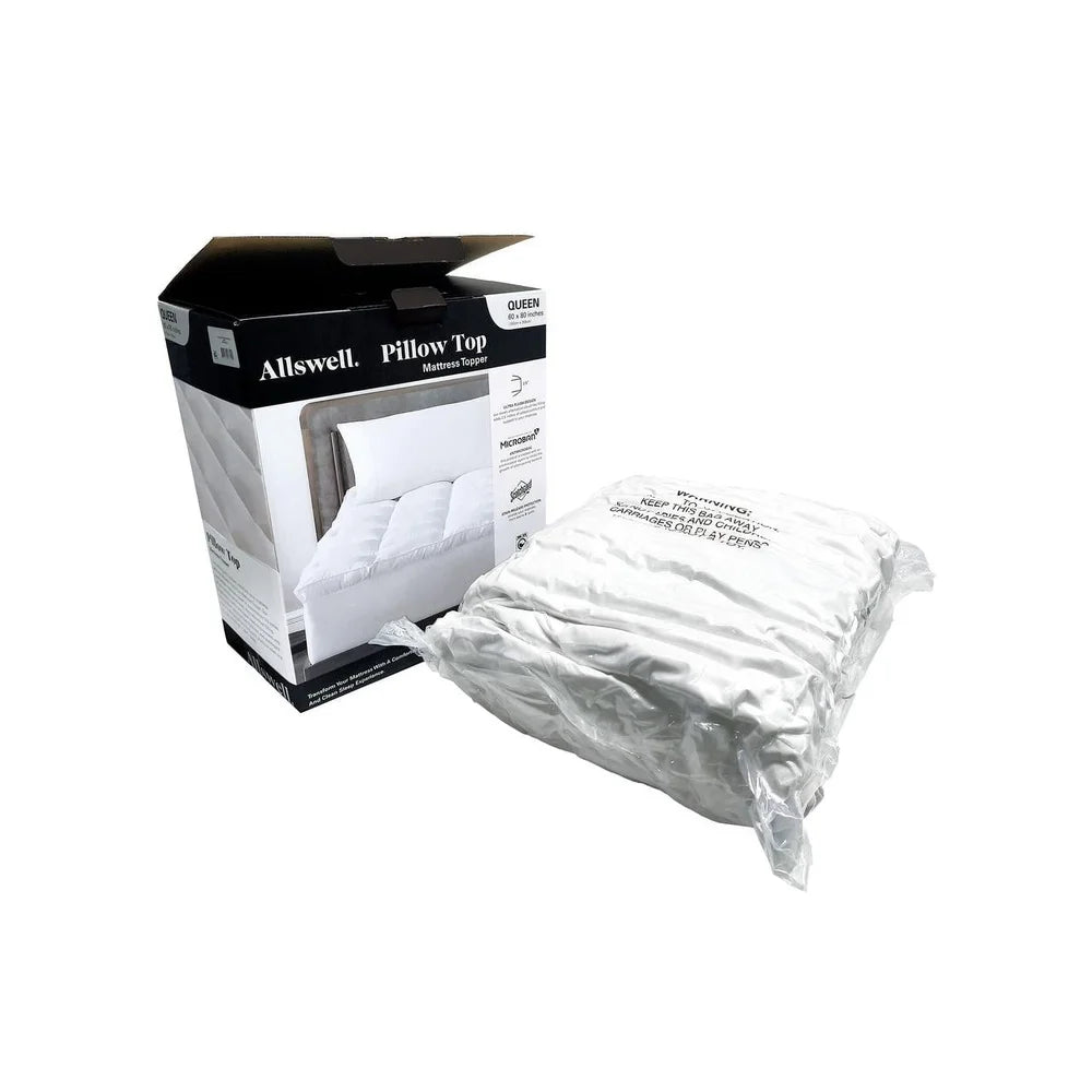 Ultra Plush Pillow Top Mattress Topper Queen Size With Microban Stain Release