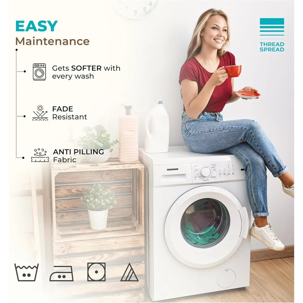 THREAD SPREAD 100% Egyptian Cotton Sheets Queen Size Bed Set - 4 PC 800 High Thread Count Egyptian Cotton Queen Sheet Set (White