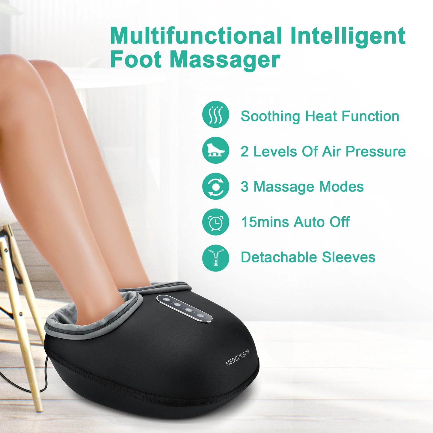 Medcursor Shiatsu Foot Massager With Heat Roller Relief