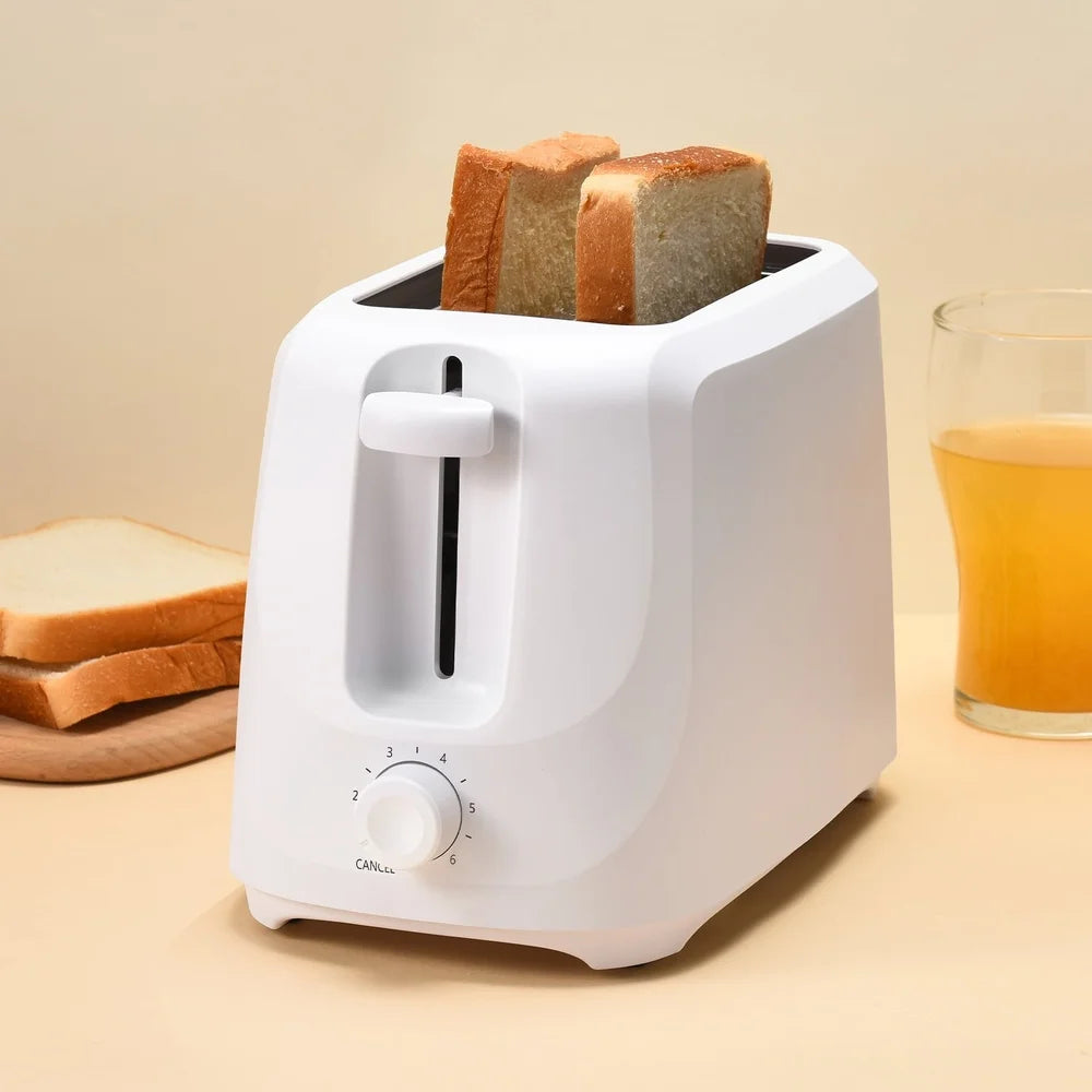 2-Slice Toaster with Adjustable Shade Self-Centering Guides Removable Crumb Tray Cord Wrap Easy Cleanup Perfect Breakfast Snacks