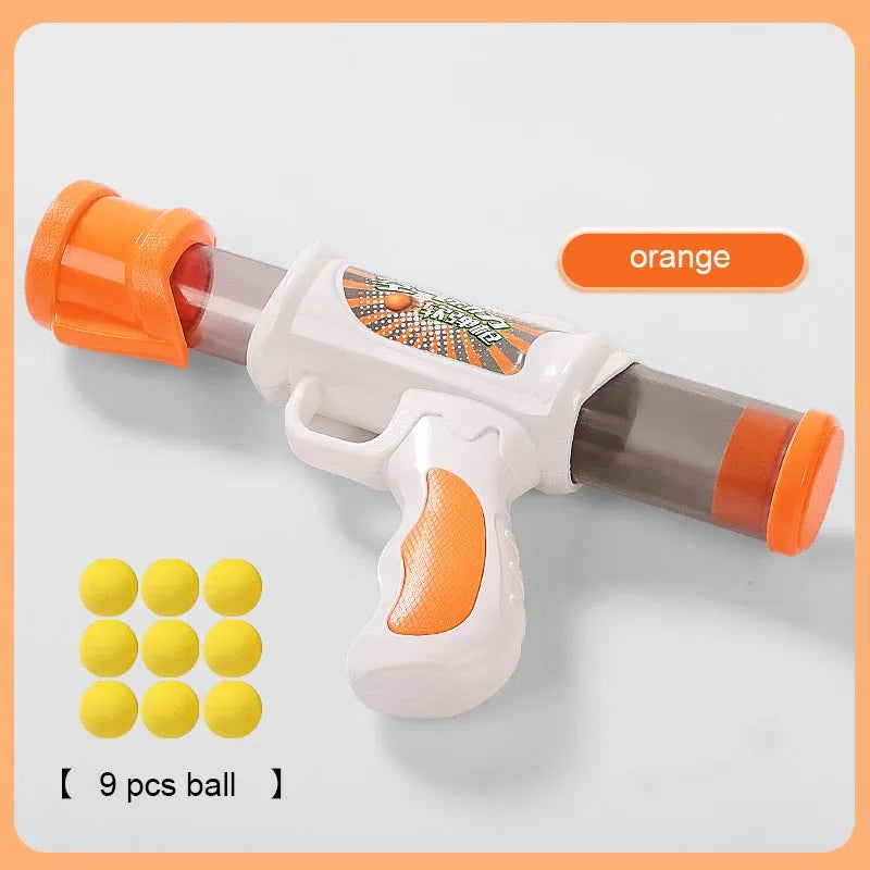 Launch Training Cat Toys Interactive Shooter Gun Teaser Plush Ball Creative Games Stretch Pompoms Kittens Supplies