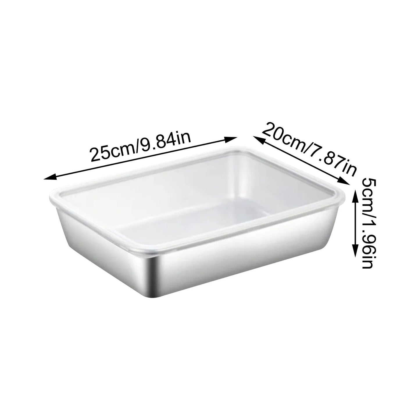 4 Piece Stainless Steel Fresh Keeping Box Sealed With Lid Refrigerator Food Preservation Fruit Box Thickened Large