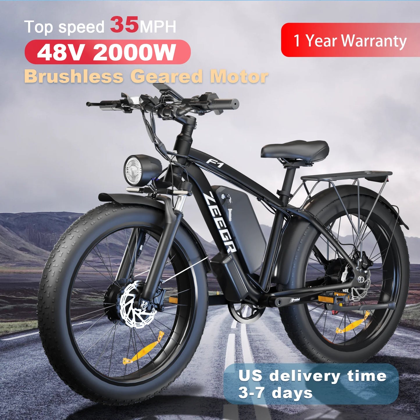 Moobelo M1 48V 2000W Dual Motor E Bike 26 Inch Fat Tires Front Suspension CE Certified Ideal For Snow Beach Urban Ebike