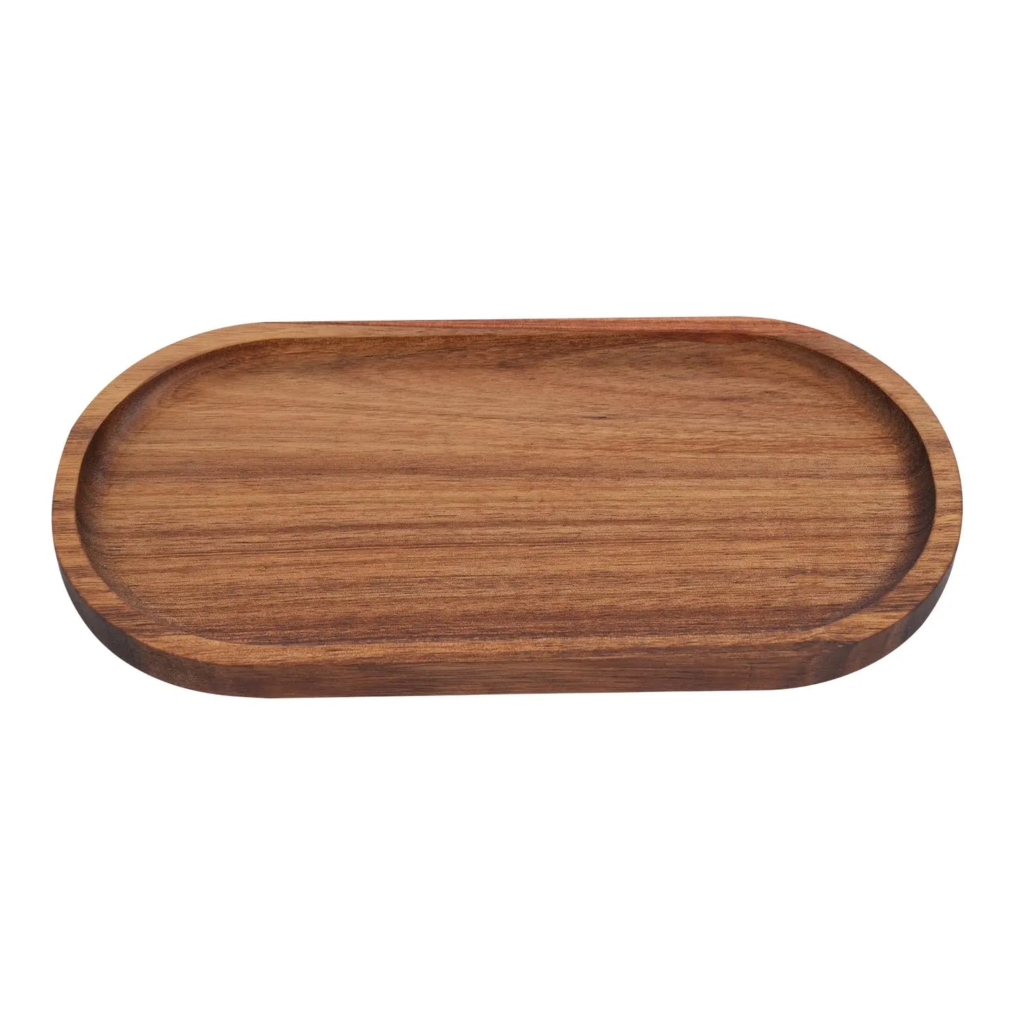 Oval Wooden Serving Tray Set of 12 10x5x0.78in for Coffee Table Decor