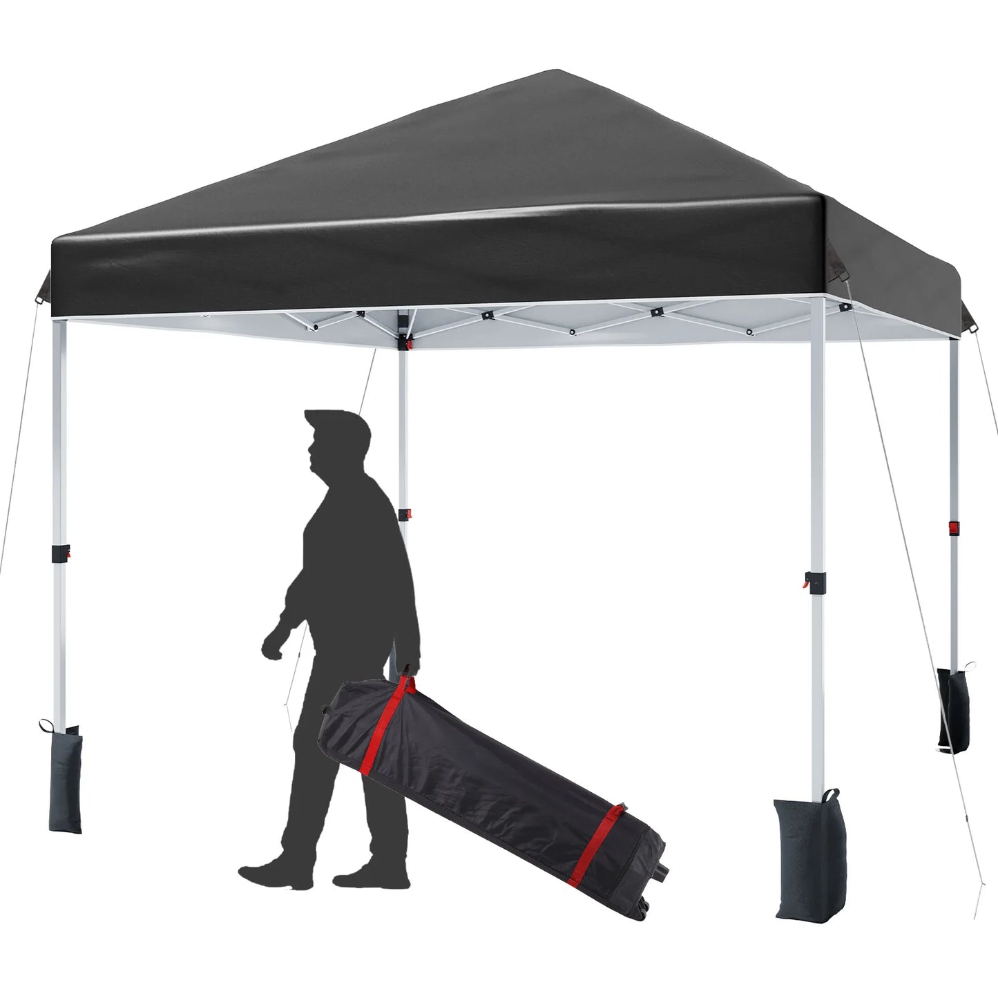10x10ft Center Locking Canopy Tent Shelter Height Adjustable Legs Waterproof UV