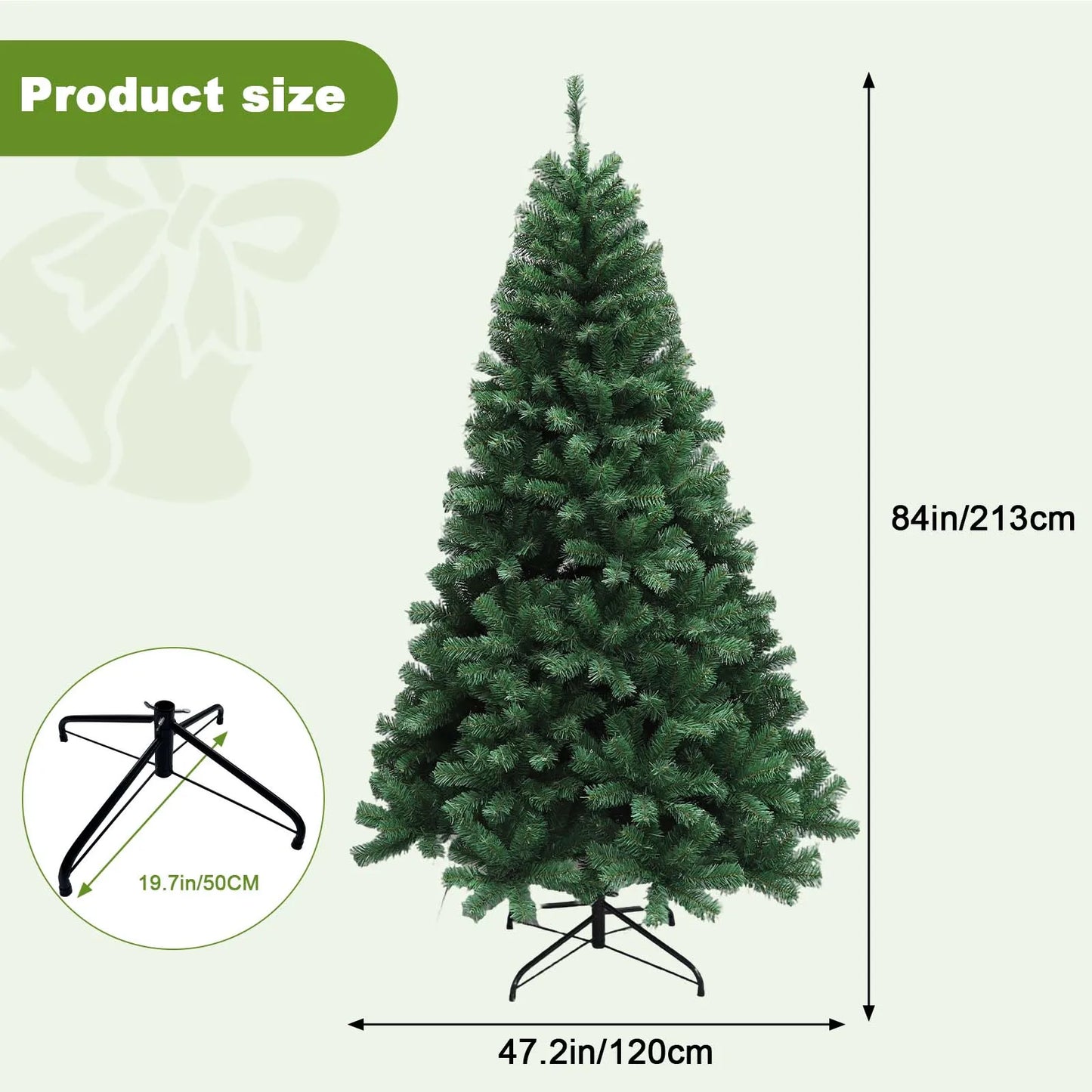 6 to 7 Ft Pre Lit Christmas Tree Hinged With LED Lights And 8 Lighting Modes