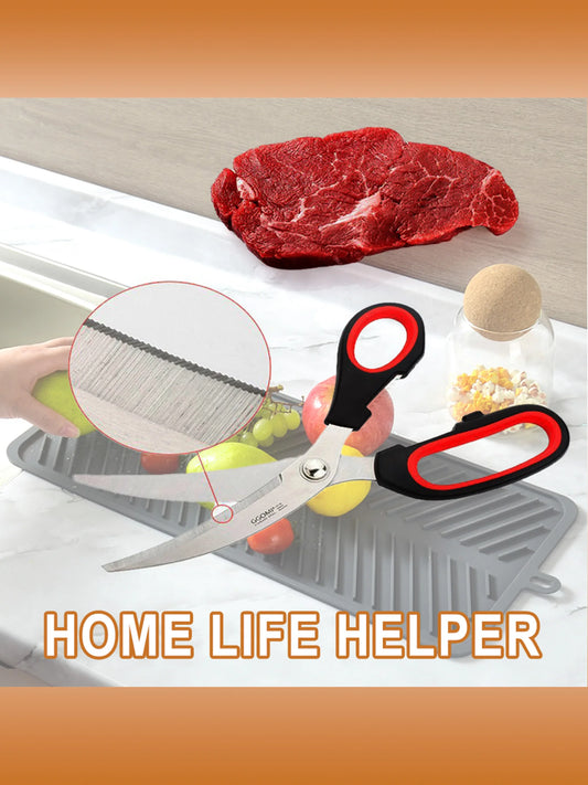 Durable Stainless Steel Kitchen Scissors Ergonomic For Poultry Fish Barbecue