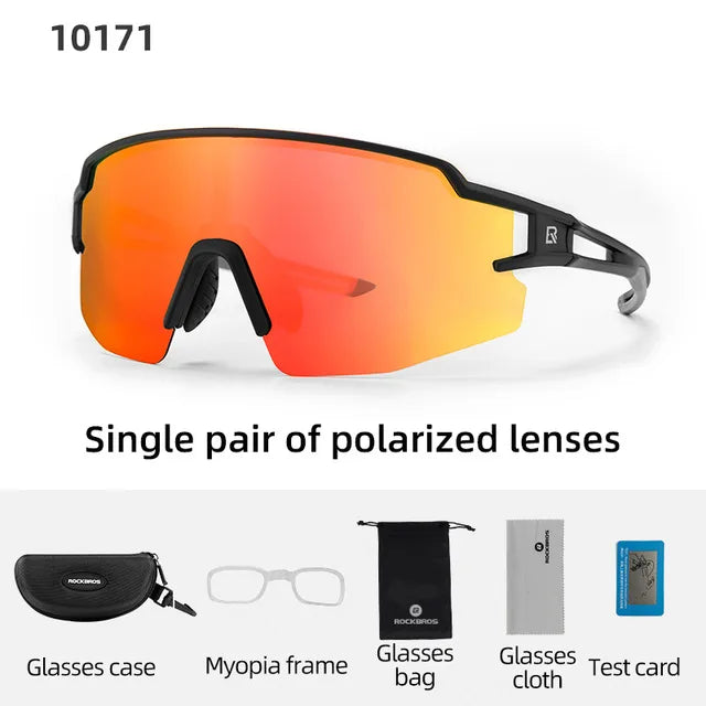 ROCKBROS Polarized Cycling Glasses UV400 Clear Lens Outdoor Sport Sunglasses For Men And Women