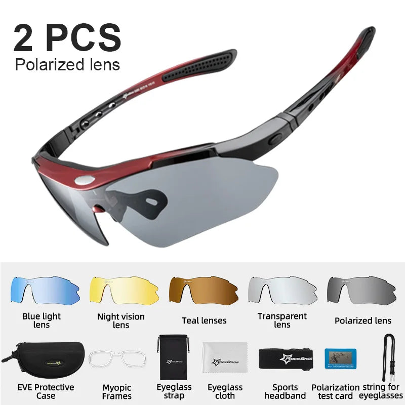 ROCKBROS Polarized Cycling Glasses UV400 Clear Lens Outdoor Sport Sunglasses For Men And Women