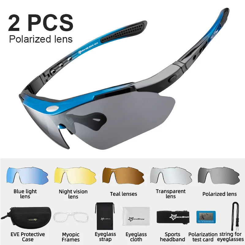 ROCKBROS Polarized Cycling Glasses UV400 Clear Lens Outdoor Sport Sunglasses For Men And Women