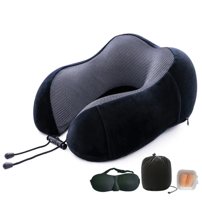 U Shaped Travel Neck Pillow Memory Foam for Car Airplane Comfort