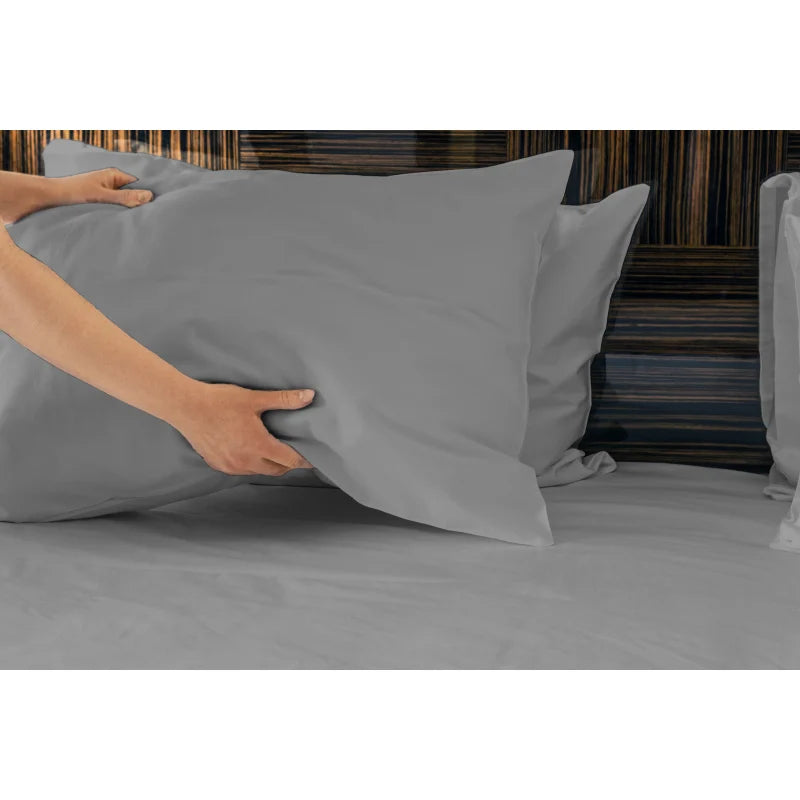 Silky Soft Tencel Lyocell Sheets Set 4 Piece Queen Gray Oeko Tex Certified