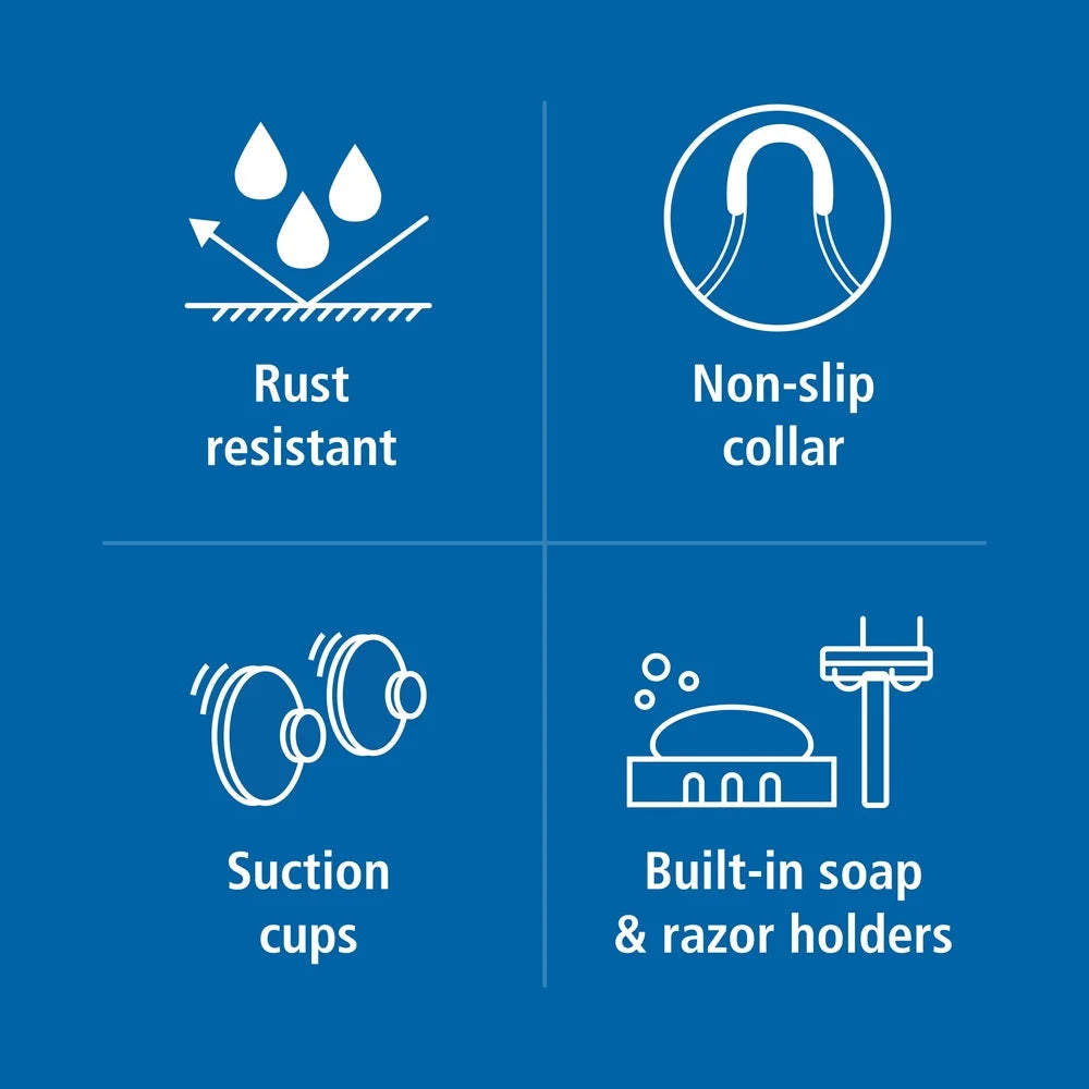 Over Shower Caddy With 2 Shelves Soap Tray And Hooks Rust Resistant Bathroom Storage Solution For Shower Essentials