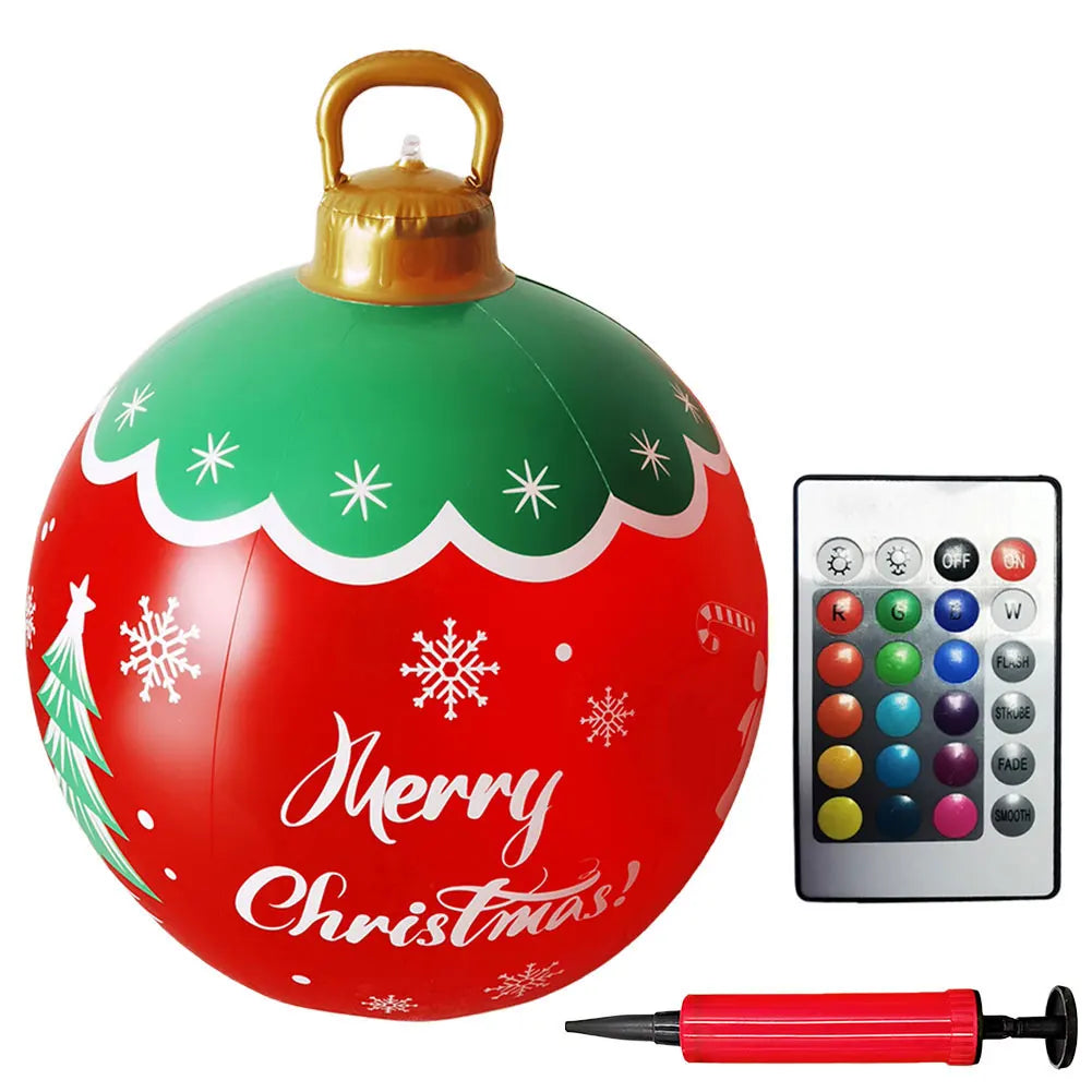 Giant Outdoor 60cm Light Up PVC Inflatable Christmas Ball With Remote Control