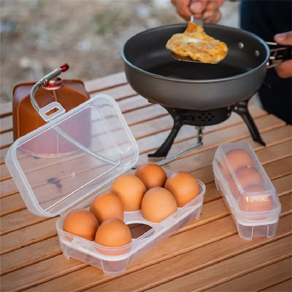 Portable Eggs Box Case Shockproof Egg Holder Kitchen Container Transparent Organizer For Outdoor Camping Picnic