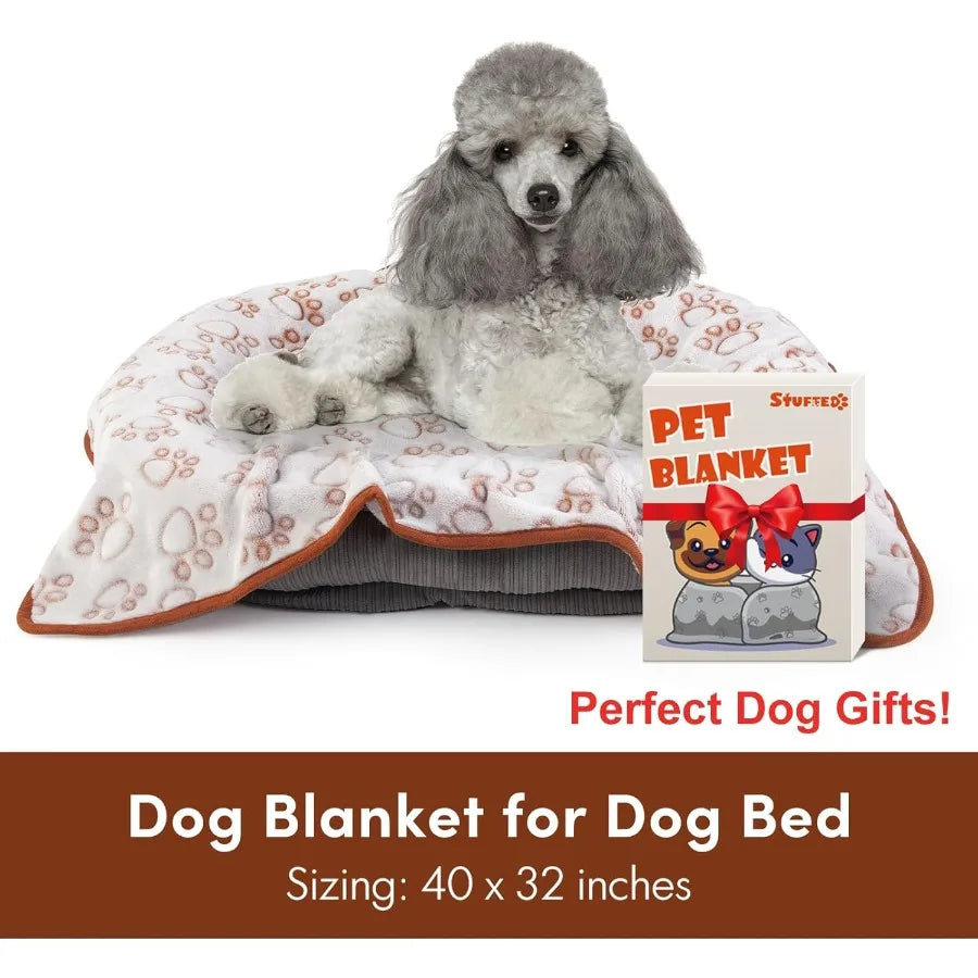 Brown Soft Dog Blanket For French Bulldog 32x40 Inches Premium Flannel Fleece
