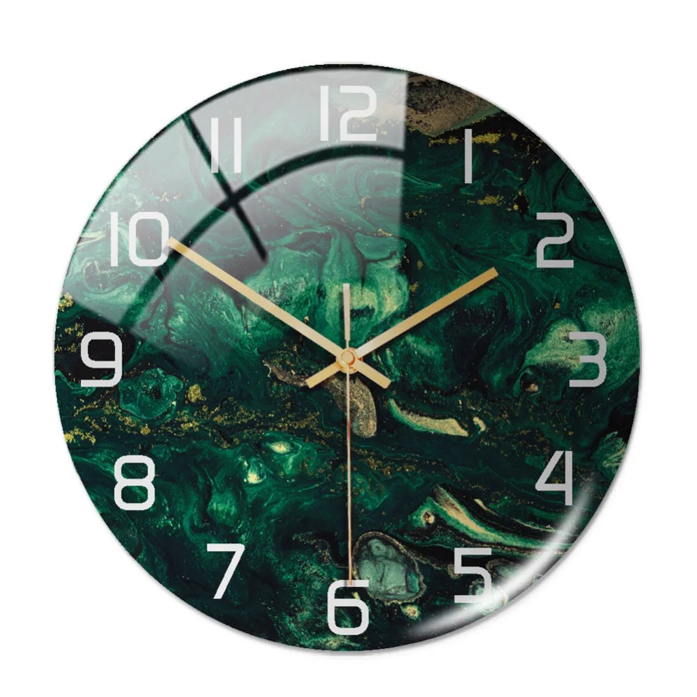 Luxury 3D Acrylic Black Gold Marble Wall Adhesive Clock