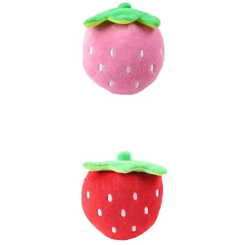 Strawberry Plush Squeaky Pet Toy For Dogs Cats Squeaker