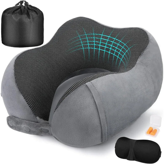 Memory Foam Travel Neck Pillow With Adjustable Design Portable Plane Accessory For Comfort