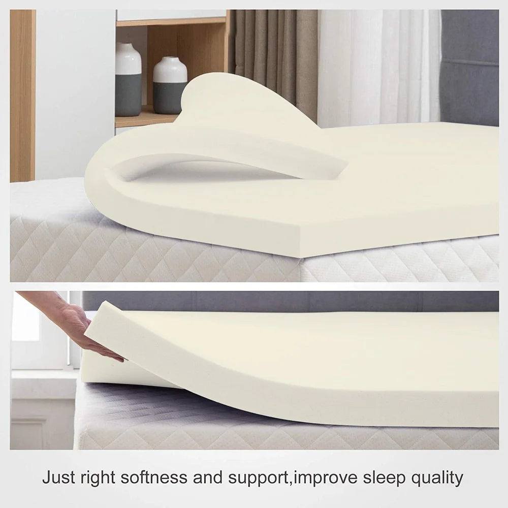 Twin High Density Mattress Topper With Cooling For Comfort And Pressure Relief