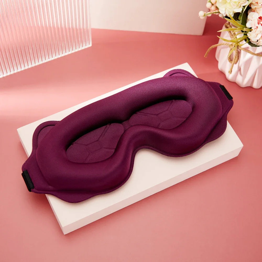 3D Sleep Mask Memory Foam Blockout Light Eyeshade Portable Travel Comfort