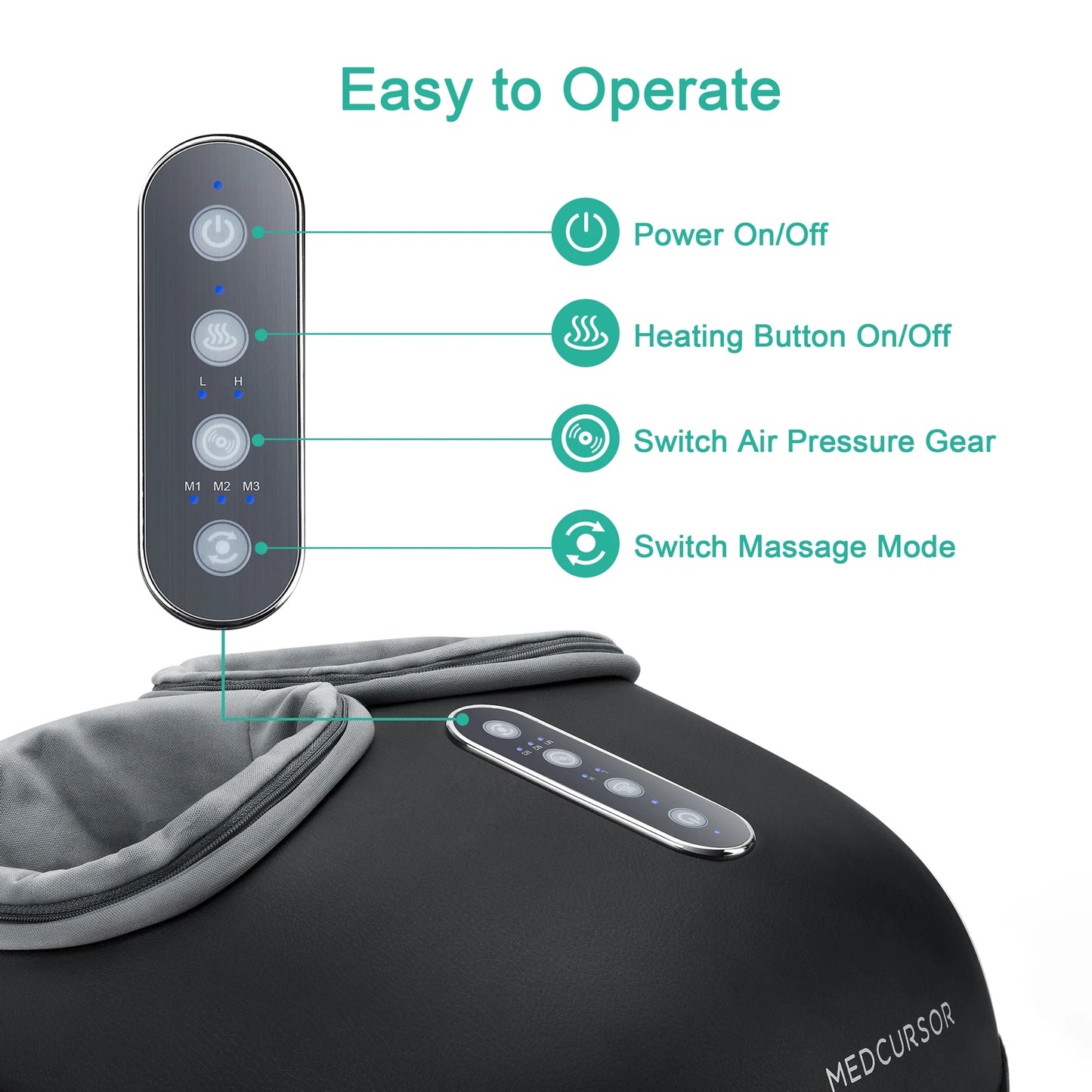 Medcursor Shiatsu Foot Massager With Heat Roller Relief