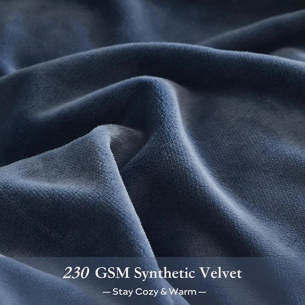 Luxurious Soft Flannel Duvet Cover Set - King Size Comforter Cover with 3 Pieces and 8 Corner Ties