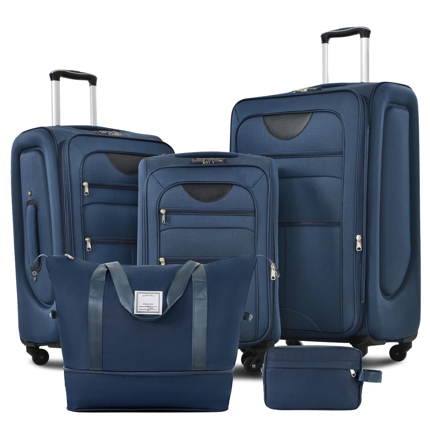 Softside Luggage Set 5 Piece Expandable Spinner Lightweight