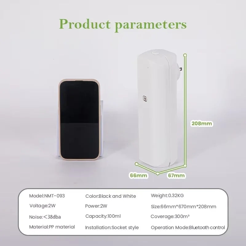 Socket Model Home Fragrance Diffuser 100Ml Aromatherapy 300 M3 Bluetooth App