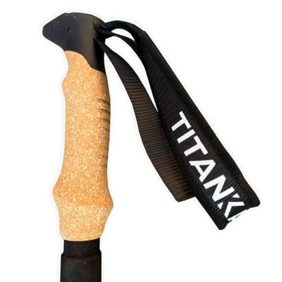 Collapsible Carbon Fiber Trekking Poles With Cork Grips Adjustable For Men Women