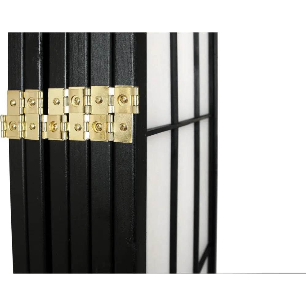 Six Panel Plum Blossom Screen Portable Foldable Shoji Style Room Divider Freestanding Privacy Screen