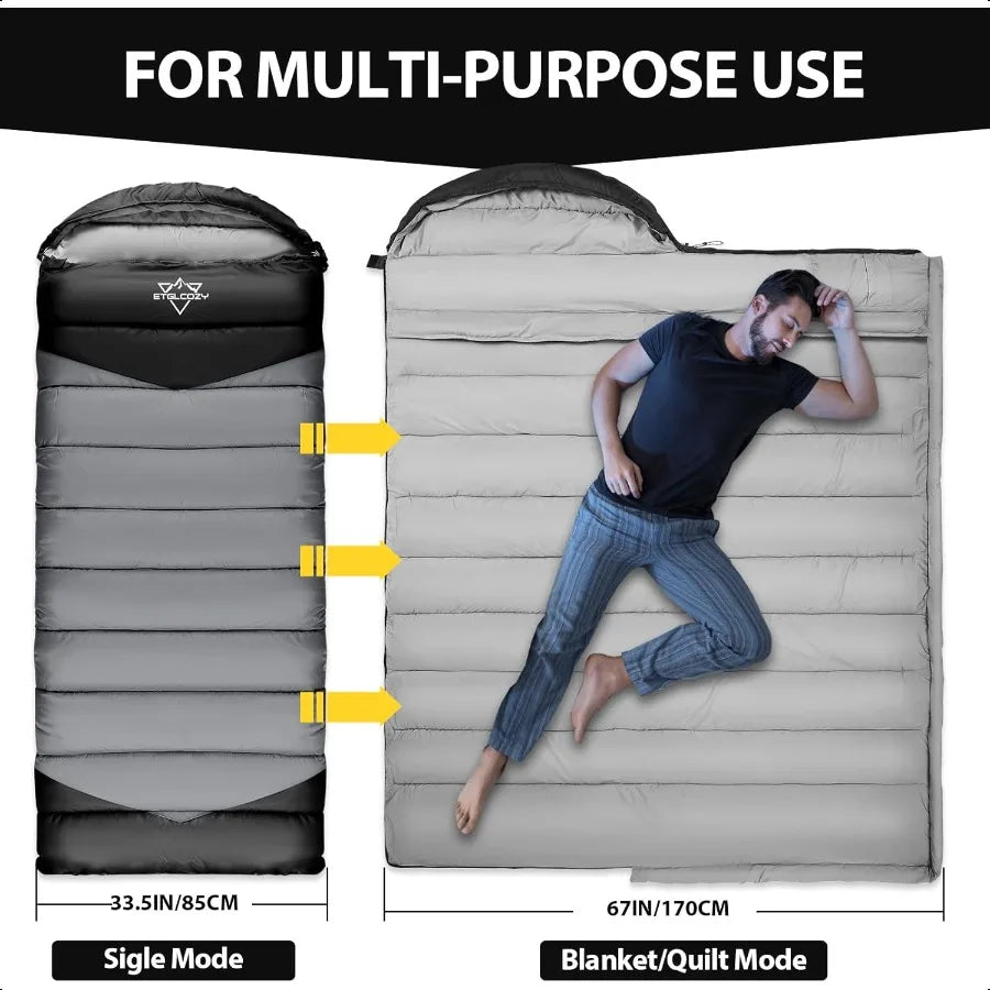 All Season Cotton Sleeping Bag for Adults Compact Sack