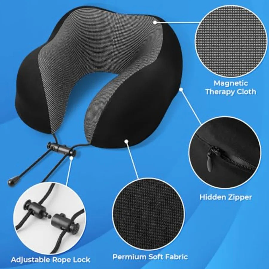 Travel Memory Foam Neck Pillow Adjustable Clasp for Travel