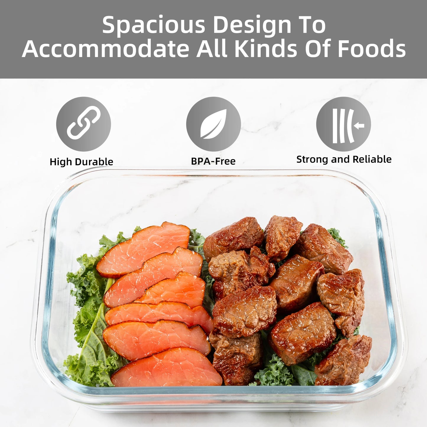 16 Piece Glass Food Storage Containers Set Leakproof Airtight BPA Free Microwave Safe Oven Safe Stackable